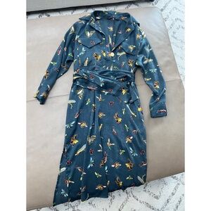 Zara Insect Bug Print Midi Dress Size XS